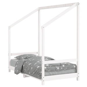 Estructura de cama para niños madera de pino blanco 80x160 cm H