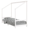 Estrutura de cama infantil 80x200 cm pinho maciço branco 2