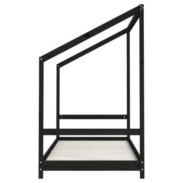 Estructura de cama para niños madera de pino negro 90x190 cm M 5