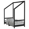 Estructura de cama para niños madera de pino negro 70x140 cm 2