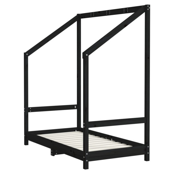 Estructura de cama para niños madera de pino negro 70x140 cm M 3