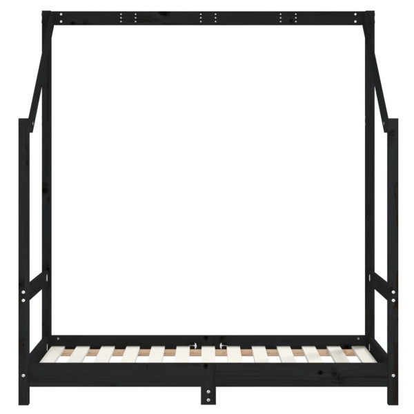 Estructura de cama para niños madera de pino negro 70x140 cm M 4