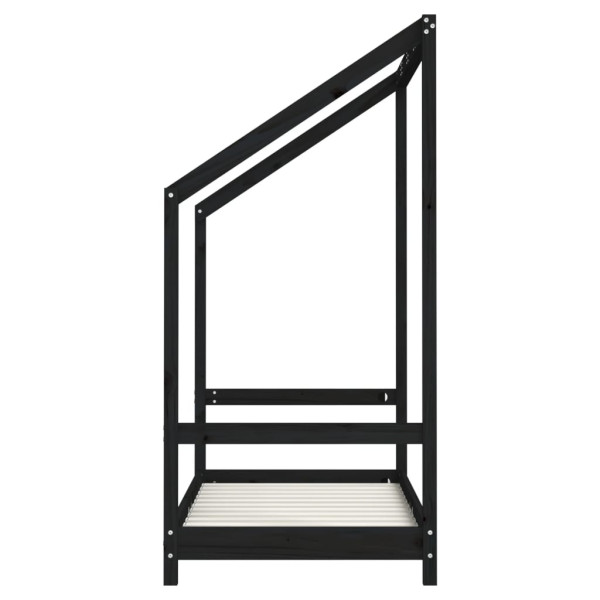 Estructura de cama para niños madera de pino negro 70x140 cm M 5