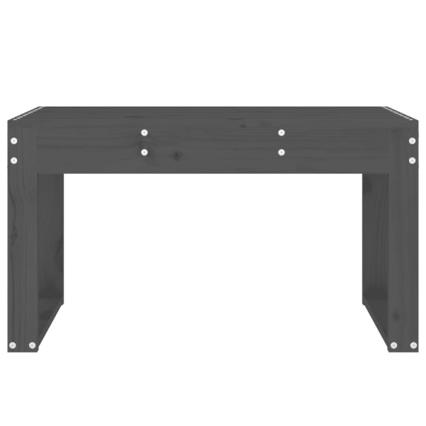 Banco de jardín madera maciza de pino gris 80x38x45 cm M 3