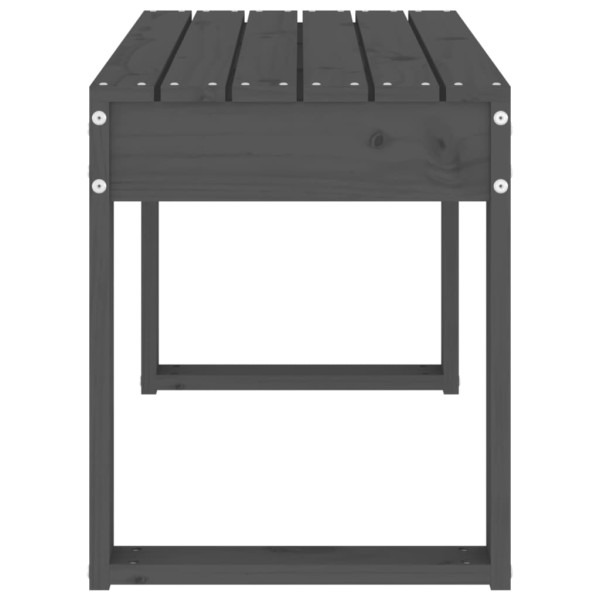 Banco de jardín madera maciza de pino gris 80x38x45 cm M 4