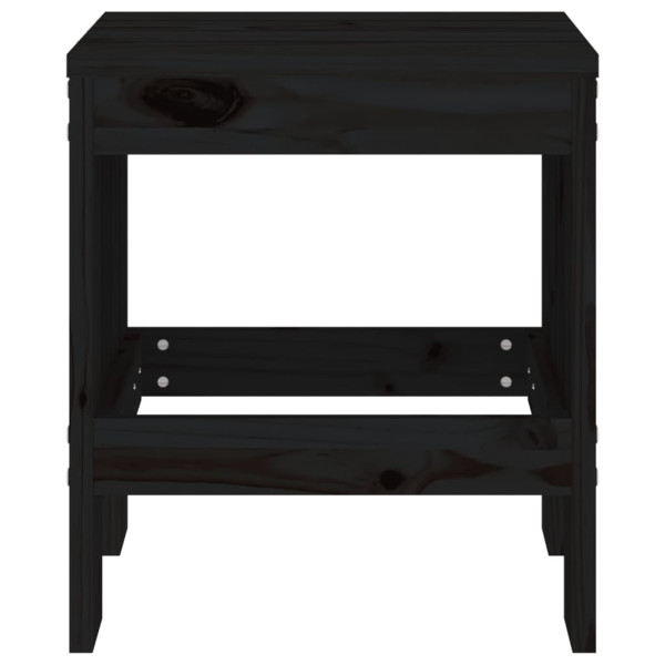 Taburetes de jardín 2 uds madera maciza pino negro 40x36x45 cm M 4