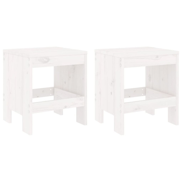 Bancos de jardim 2 pcs 40x36x45 cm pinho maciço branco M 2