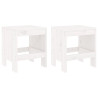 Bancos de jardim 2 pcs 40x36x45 cm pinho maciço branco 2