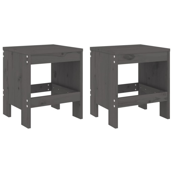 Bancos de jardim 2 pcs 40x36x45 cm pinho maciço cinzento M 2
