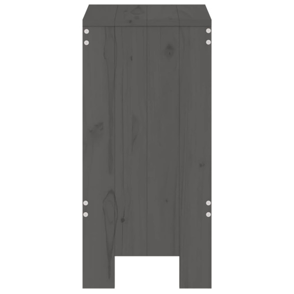 Taburetes de cocina 2 uds madera maciza pino gris 40x36x75 cm M 5