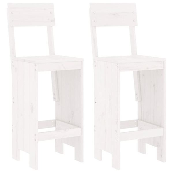 Cadeiras de bar 2 pcs 40x48.5x115.5 cm pinho maciço branco M 2