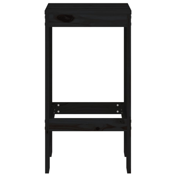 Taburetes de cocina 2 uds madera maciza pino negro 40x36x75 cm M 4