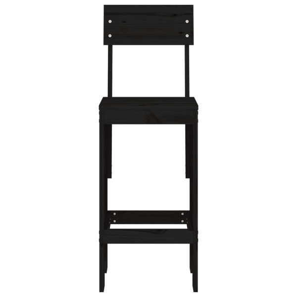 Cadeiras de bar 2 pcs 40x48.5x115.5 cm pinho maciço preto M 4