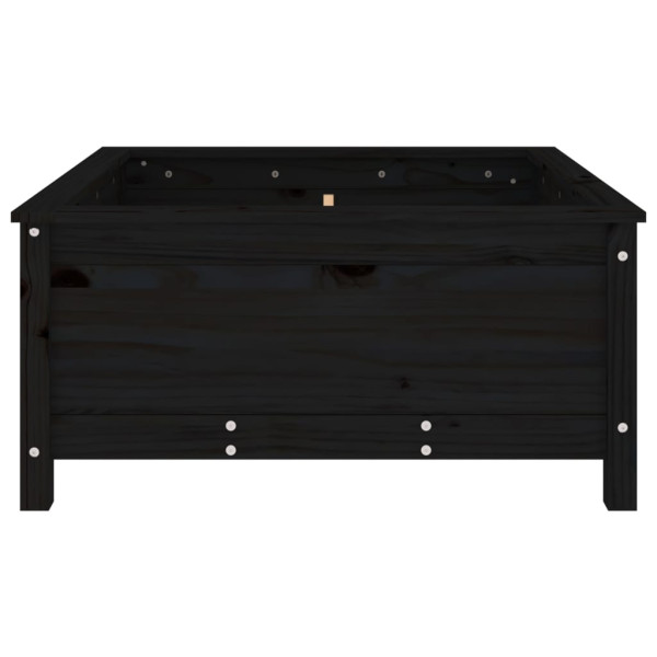 Vaso/floreira de jardim 82.5x82.5x39 cm pinho maciço preto M 5