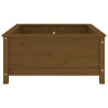 Jardinera madera maciza de pino marrón miel 82.5x82.5x39 cm 4