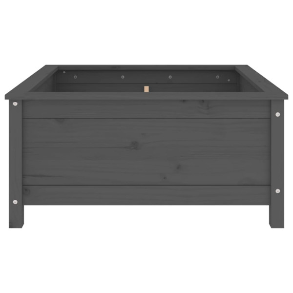 Jardinera madera maciza de pino gris 82.5x82.5x39 cm M 4