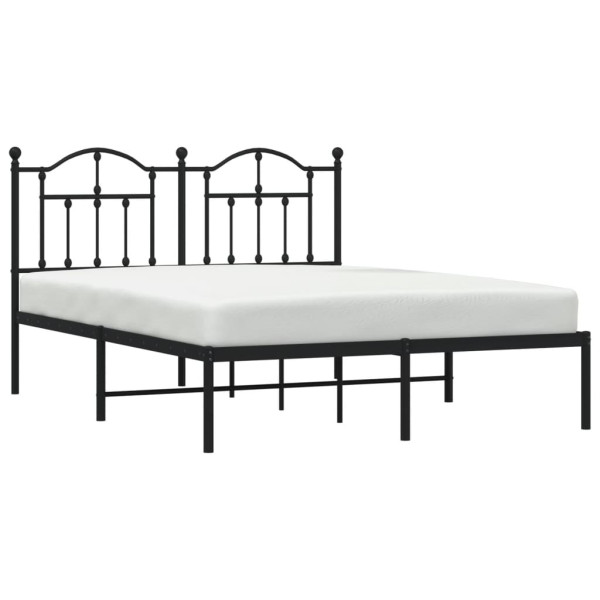Estructura de cama con cabecero metal negro 140x200 cm M 3