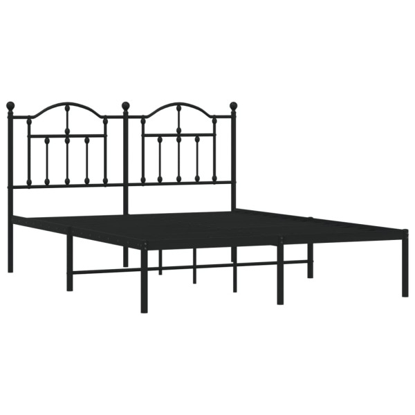 Estrutura de cama com cabeceira 140x200 cm metal preto M 4