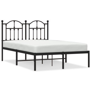 Estructura de cama con cabecero metal negro 120x190 cm H