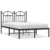 Estructura de cama con cabecero metal negro 120x190 cm 2