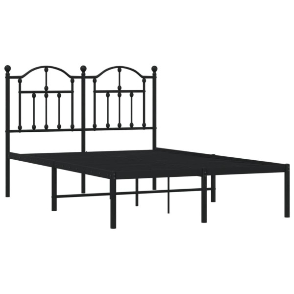 Estructura de cama con cabecero metal negro 120x190 cm M 4