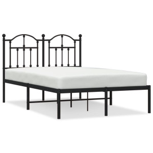 Estrutura de cama com cabeceira 120x200 cm metal preto H