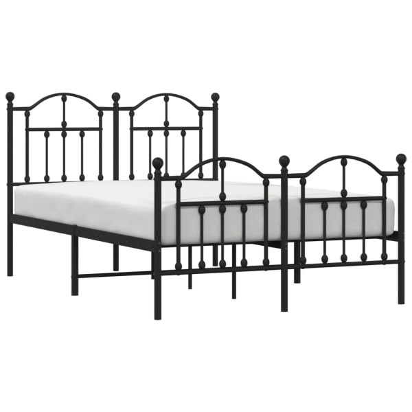 Estrutura de cama com cabeceira e pés 120x190 cm metal preto M 3