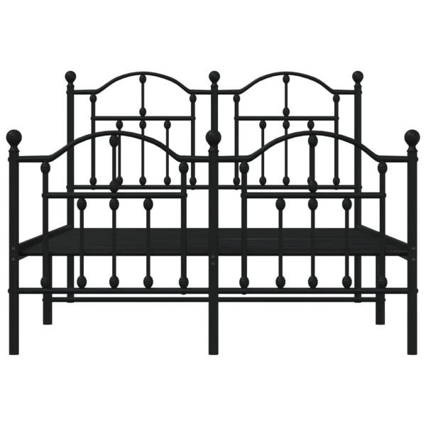 Estrutura de cama com cabeceira e pés 120x190 cm metal preto M 5