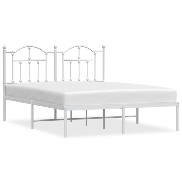 Estrutura de cama com cabeceira 140x200 cm metal branco M 2