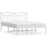 Estrutura de cama com cabeceira 140x200 cm metal branco 2