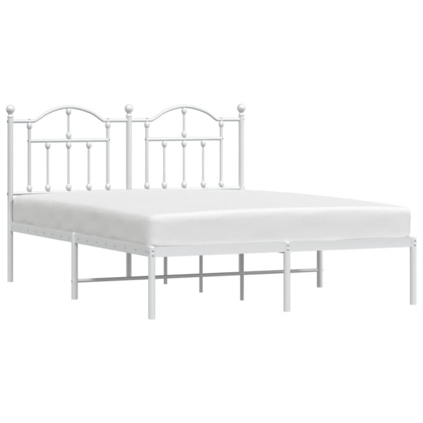 Estrutura de cama com cabeceira 140x200 cm metal branco M 3