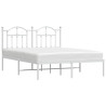 Estrutura de cama com cabeceira 140x200 cm metal branco 3