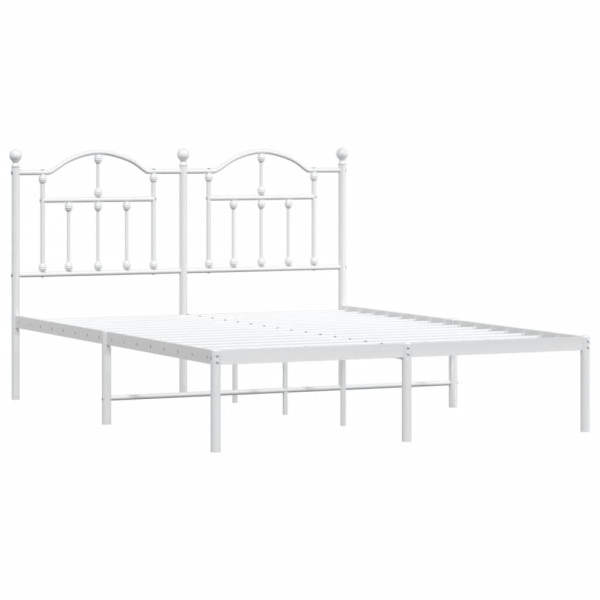 Estrutura de cama com cabeceira 140x200 cm metal branco M 4
