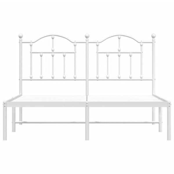 Estructura de cama con cabecero metal blanca 140x200 cm M 5
