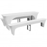 Conjunto 3 capas para mesa e bancos de bar. branco 220 x 70 x 80 cm 1