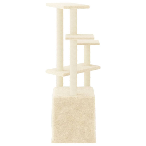 Rascador para gatos con postes de sisal color crema 107.5 cm M 4