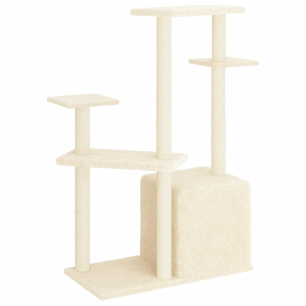 Rascador para gatos con postes de sisal color crema 107.5 cm M 5