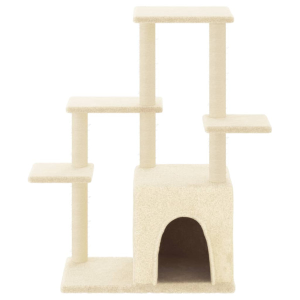 Rascador para gatos con postes de sisal color crema 97.5 cm M 3
