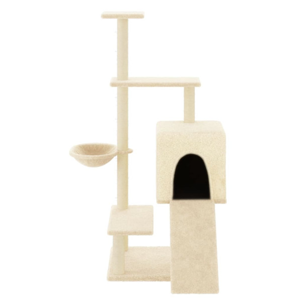 Árvore para gatos c/ postes arranhadores sisal 130.5 cm creme M 3