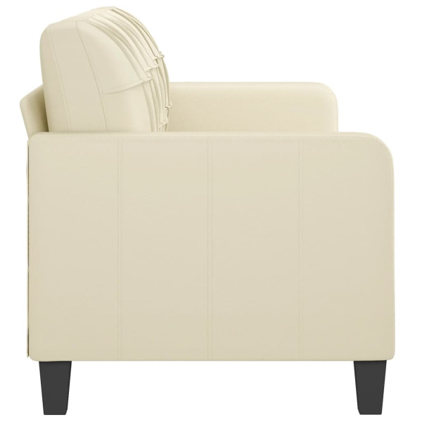 Sofá de 3 lugares 180 cm couro artificial cor creme M 3