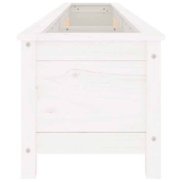 Arriate elevado de jardín madera de pino blanco 199.5x40x39 cm M 4