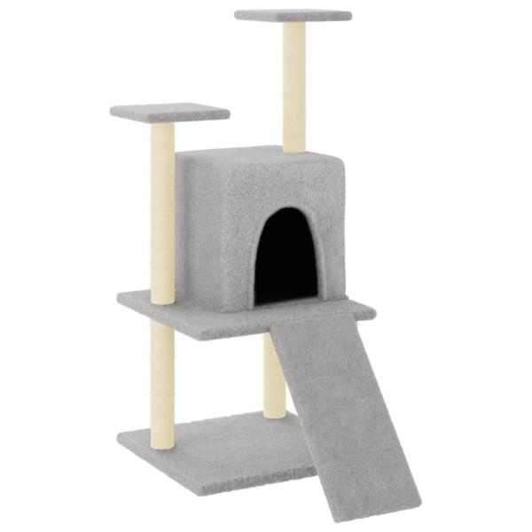 Rascador para gatos con postes de sisal gris claro 110 cm M 2
