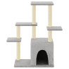 Rascador para gatos con postes de sisal gris claro 97.5 cm 2