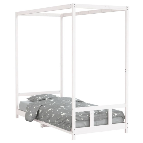 Estrutura de cama infantil 90x200 cm pinho maciço branco M 2