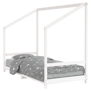 Estructura de cama para niños madera de pino blanco 90x200 cm H