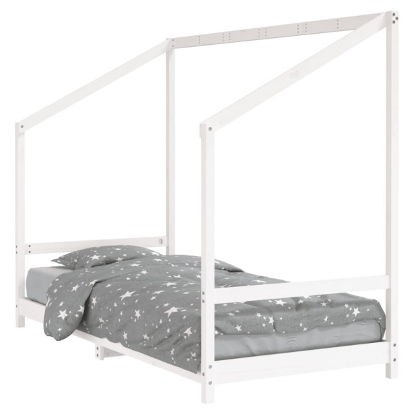 Estrutura de cama infantil 90x200 cm pinho maciço branco M 2