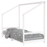 Estrutura de cama infantil 90x200 cm pinho maciço branco 2