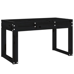 Banco de jardín madera maciza de pino negro 80x38x45 cm H