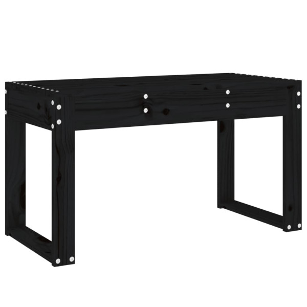 Banco de jardín madera maciza de pino negro 80x38x45 cm M 2