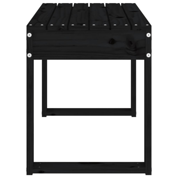 Banco de jardín madera maciza de pino negro 80x38x45 cm M 4